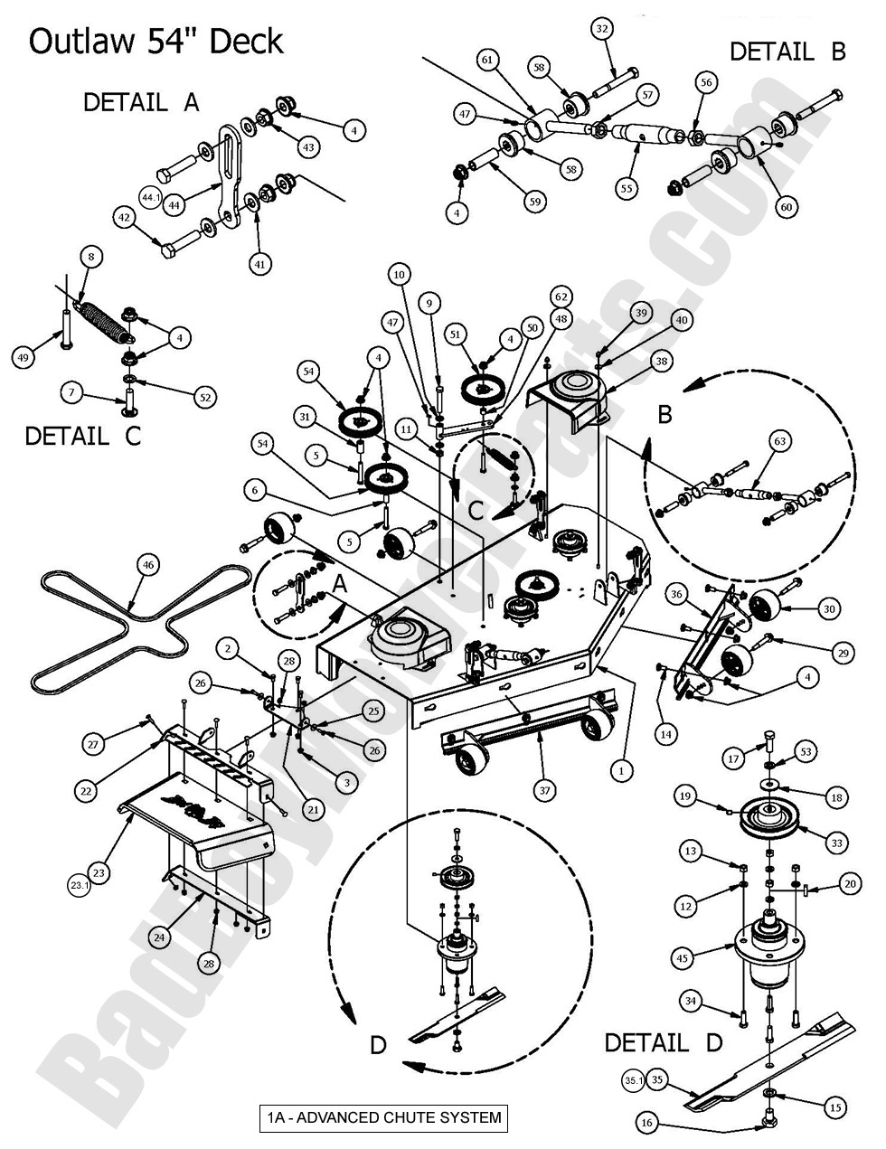 2016 Outlaw & Outlaw Extreme - 54" Deck Assembly